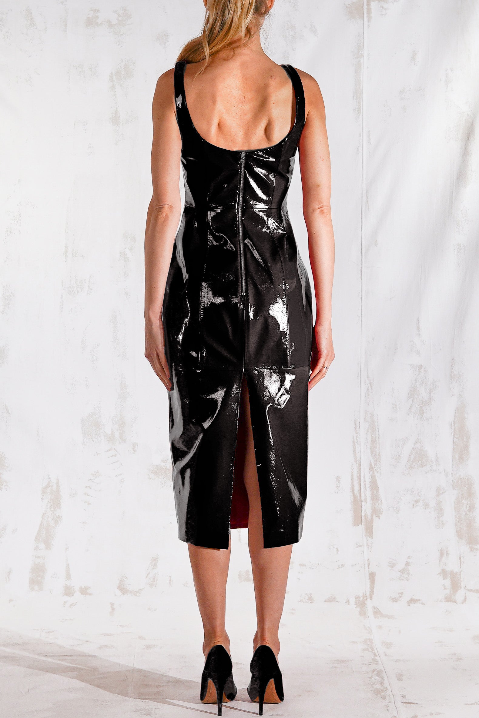 Sophia midi leather dress