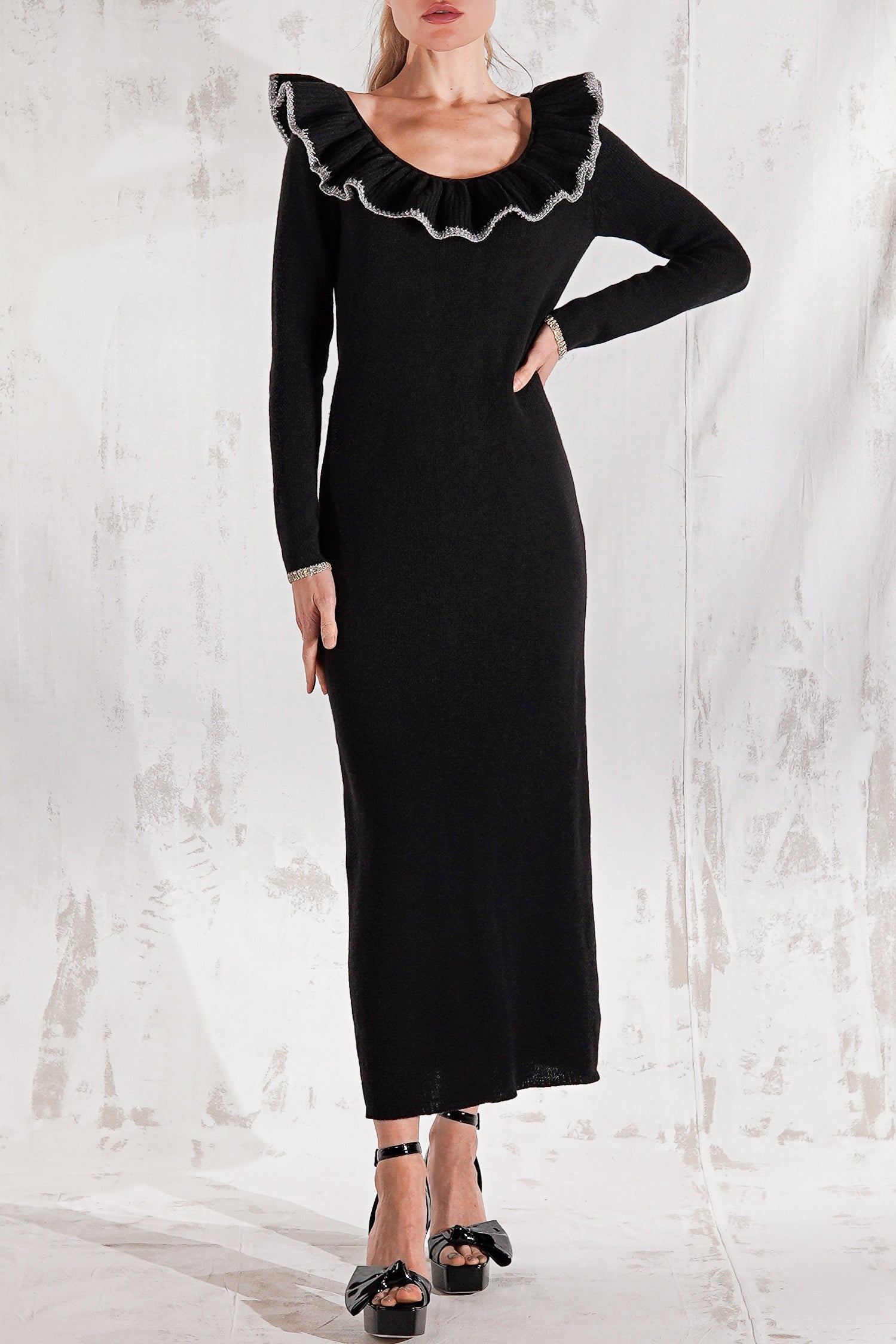 Kacie maxi sweater dress in black