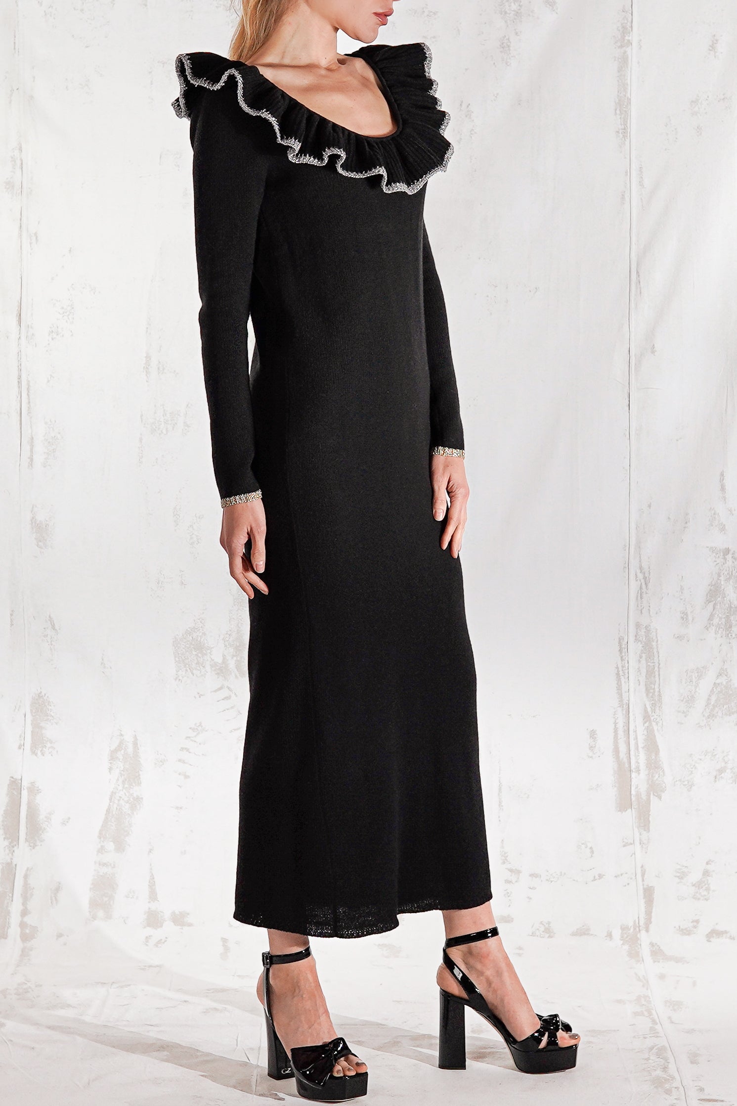 Kacie maxi sweater dress in black