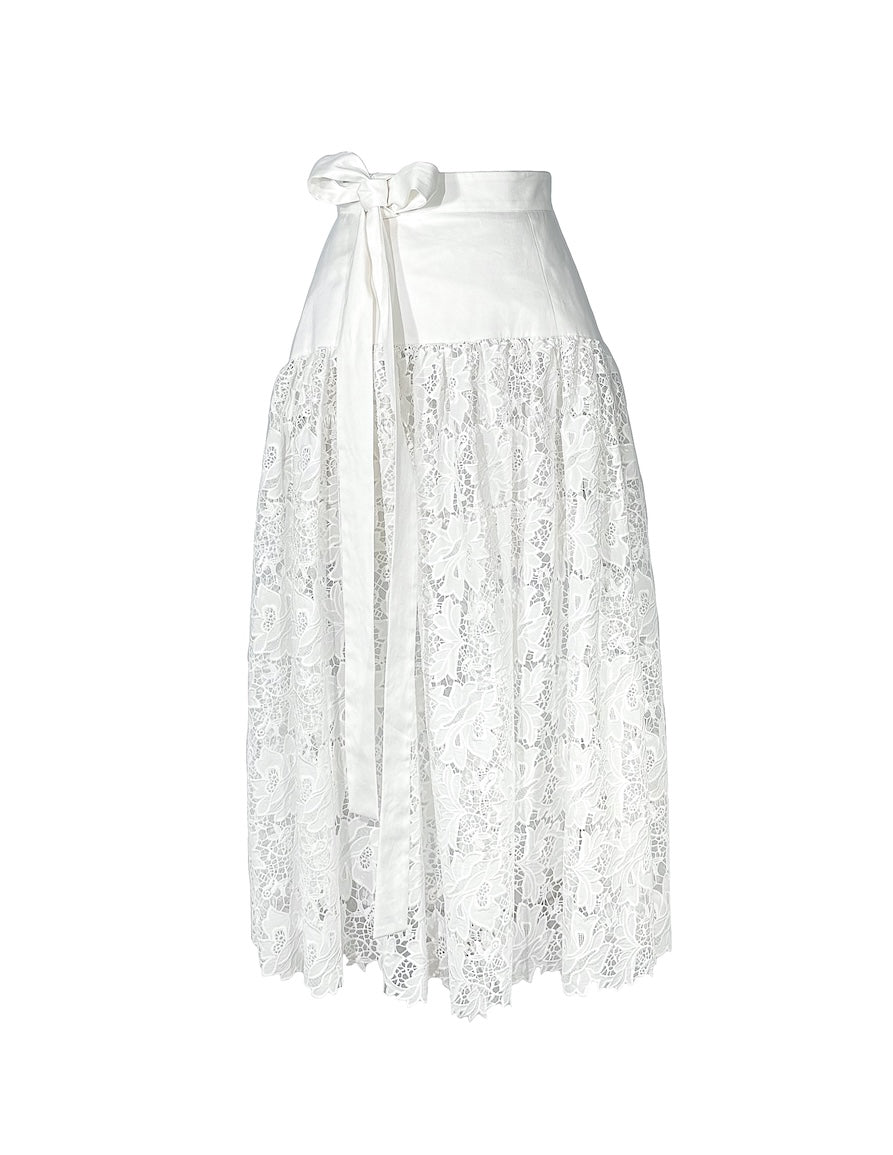 Eliana convertible midi skirt in white