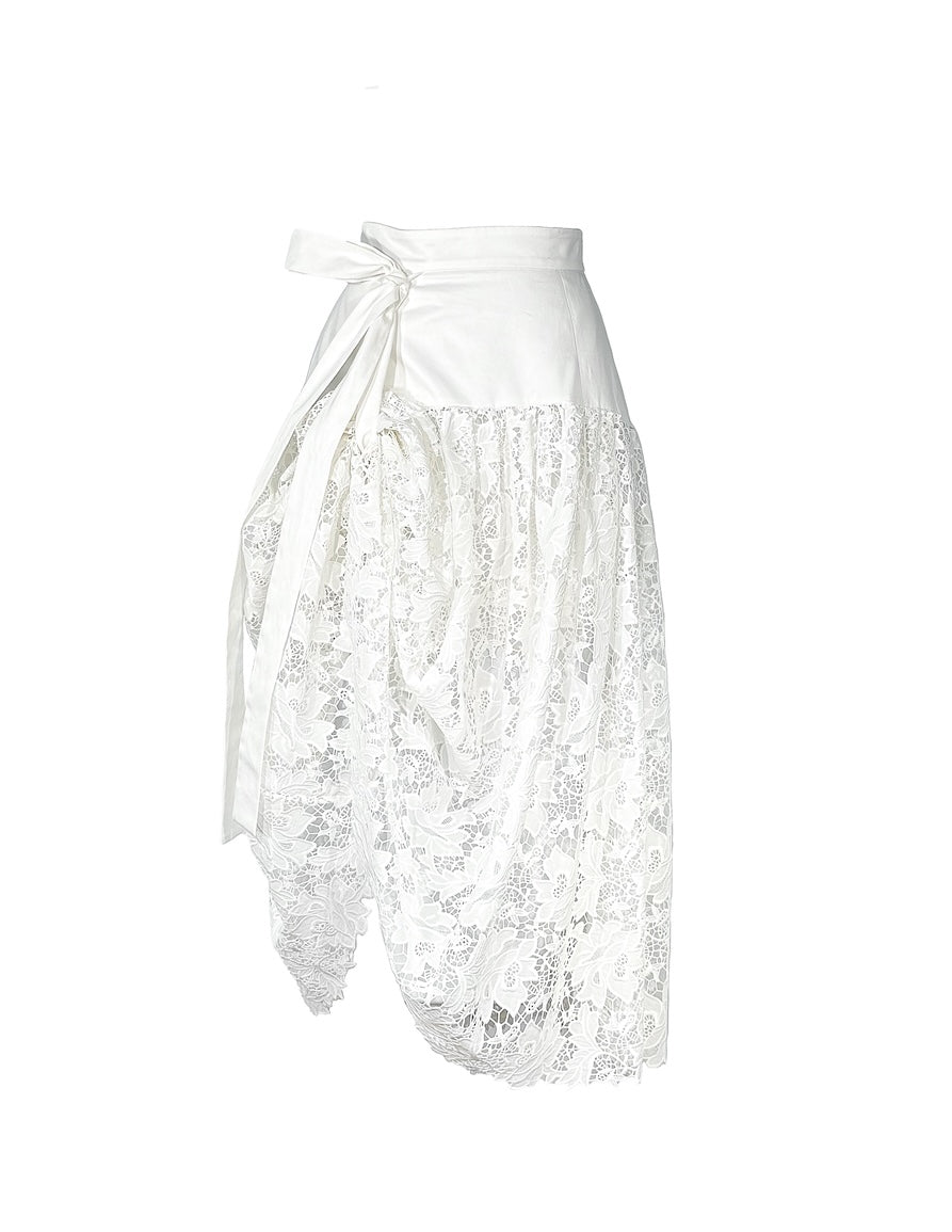 Eliana convertible midi skirt in white